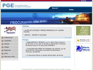 Thumbnail do site Procuradoria Geral do Estado do Maranhão