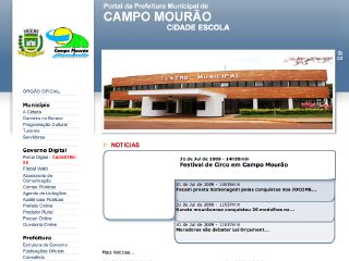 Thumbnail do site Prefeitura Municipal de Campo Mouro