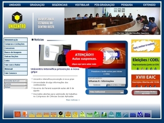 Thumbnail do site UNICENTRO - Universidade Estadual do Centro-Oeste