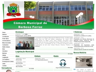 Thumbnail do site Cmara Municipal de Barbosa Ferraz