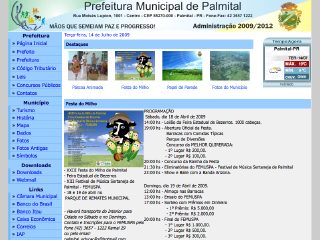 Thumbnail do site Prefeitura Municipal de Palmital