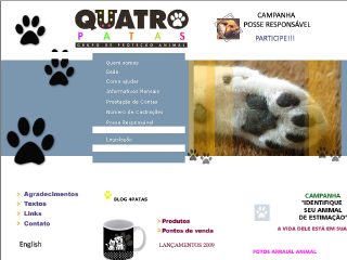 Thumbnail do site Quatro Patas - Grupo de Proteo Animal