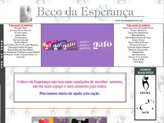 Thumbnail do site Beco da Esperana - Grupo de Proteo animal