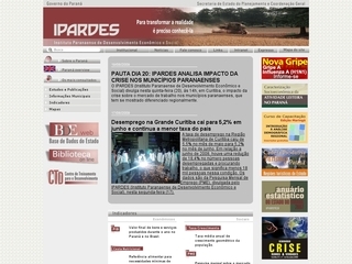 Thumbnail do site IPARDES - Instituto Paranaense de Desenvolvimento Econmico e Social