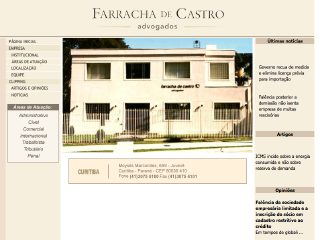 Thumbnail do site Farracha de Castro - Advocacia