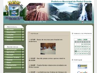 Thumbnail do site Prefeitura Municipal de Pinhal Grande