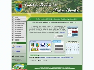 Thumbnail do site Prefeitura Municipal de Rodeio Bonito