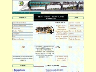 Thumbnail do site Prefeitura Municipal da Barra do Quara