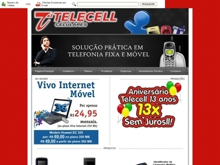 Thumbnail do site Telecell Celulares