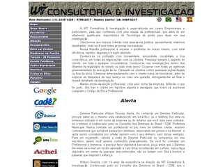 Thumbnail do site WT Consultoria & Investigao - Detetive Particular