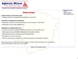 Thumbnail do site Agência Minas de Notícias