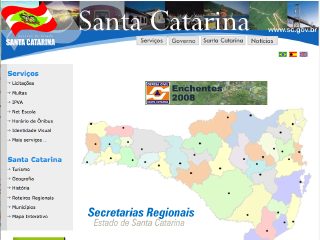 Thumbnail do site Governo do Estado de Santa Catarina