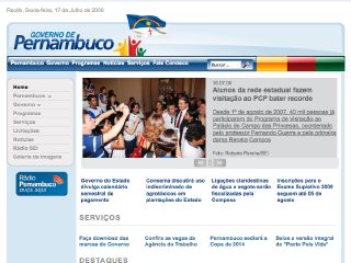 Thumbnail do site Governo do Estado de Pernambuco