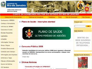 Thumbnail do site Corpo de Bombeiros Militar do Rio de Janeiro