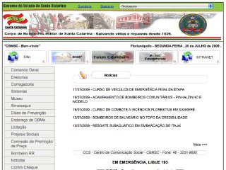 Thumbnail do site Corpo de Bombeiros Militar de Santa Catarina
