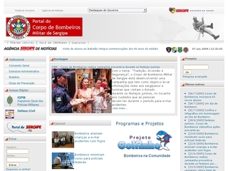Thumbnail do site Corpo de Bombeiros Militar de Sergipe