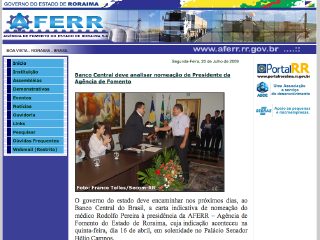 Thumbnail do site AFERR - Agência de Fomento do Estado de Roraima