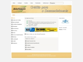Thumbnail do site Agência de Fomento do Estado de Goiás