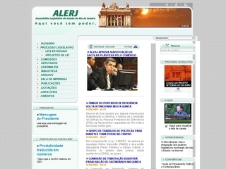 Thumbnail do site Assembléia Legislativa do Estado do Rio de Janeiro