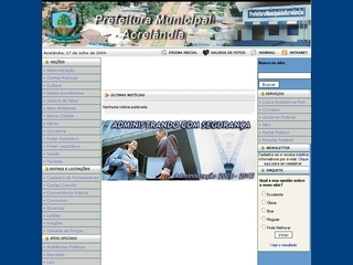 Thumbnail do site Prefeitura Municipal de Acrelândia