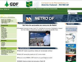 Thumbnail do site Companhia do Metropolitano do Distrito Federal