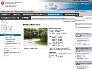 Thumbnail do site Embaixada da Suíça no Brasil