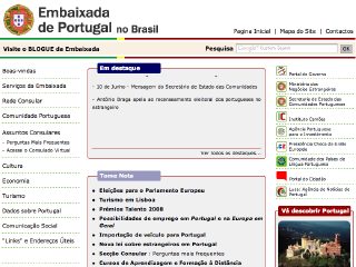 Thumbnail do site Embaixada do Portugal no Brasil