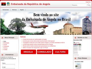 Thumbnail do site Embaixada de Angola no Brasil