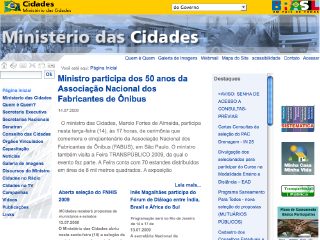 Thumbnail do site Ministério das Cidades