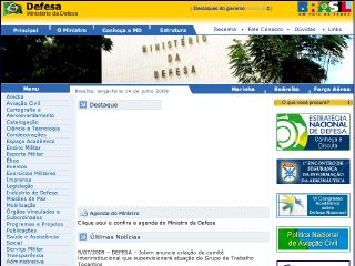 Thumbnail do site Ministério da Defesa