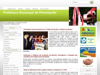 Thumbnail do site Prefeitura Municipal de Pirenpolis