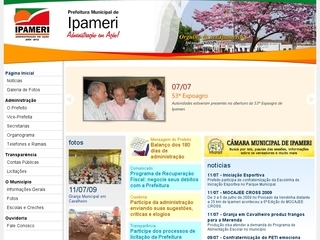 Thumbnail do site Prefeitura Municipal de Ipameri