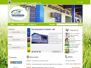 Thumbnail do site Prefeitura Municipal de Tailndia
