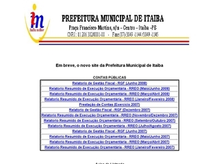 Thumbnail do site Prefeitura Municipal de Itaba