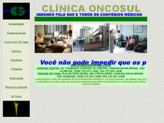 Thumbnail do site ONCOSUL - Clnica de Oncologia Sul da Bahia Ltda