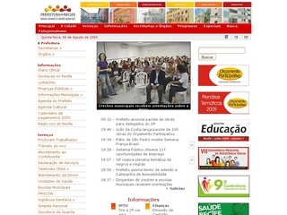 Thumbnail do site Prefeitura Municipal de Recife