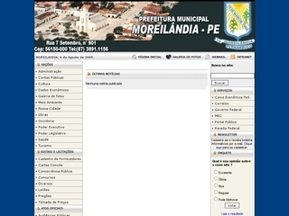 Thumbnail do site Prefeitura Municipal de Moreilandia