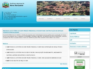 Thumbnail do site Prefeitura Municipal de Novo Horizonte