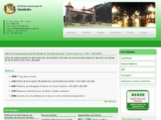 Thumbnail do site Prefeitura Municipal de Saudades