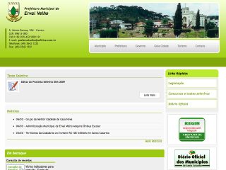Thumbnail do site Prefeitura Municipal de Erval Velho