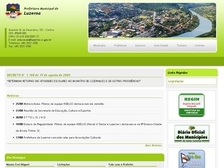 Thumbnail do site Prefeitura Municipal de Luzerna