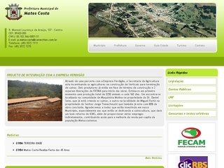 Thumbnail do site Prefeitura Municipal de Matos Costa