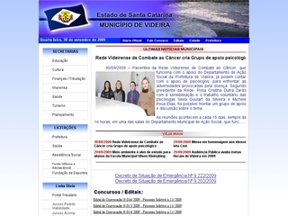 Thumbnail do site Prefeitura Municipal de Videira