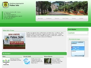 Thumbnail do site Prefeitura Municipal de Palma Sola