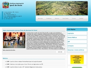 Thumbnail do site Prefeitura Municipal de Ipor do Oeste
