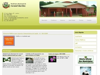 Thumbnail do site Prefeitura Municipal de Coronel Martins