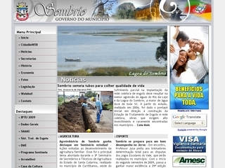 Thumbnail do site Prefeitura Municipal de Sombrio