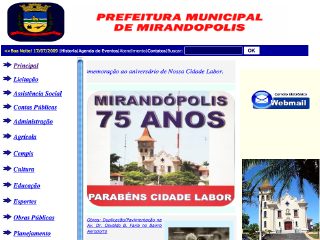 Thumbnail do site Prefeitura Municipal de Mirandpolis