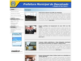 Thumbnail do site Prefeitura Municipal de Descalvado