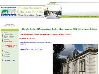 Thumbnail do site Prefeitura Municipal de Ribeiro Bonito
